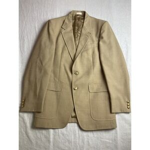 Vintage 70s 80s Christian Brooks Brown Mens 40 Single Breasted Preppy Sport Coat